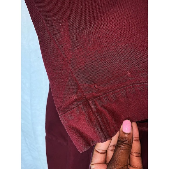 L.L. Bean Open Front Belted Trench Coat Burgundy - Picture 6 of 7